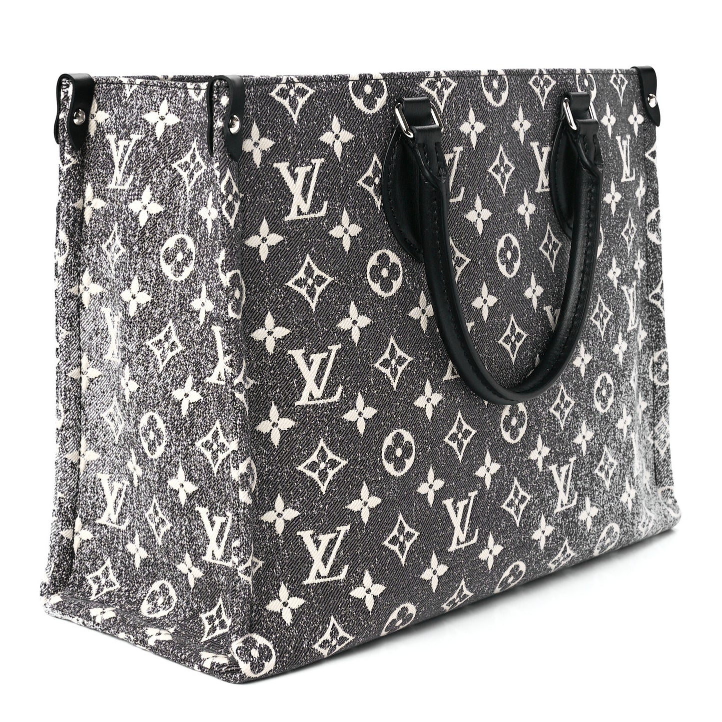 Monogram Jacquard Denim Onthego MM Black
