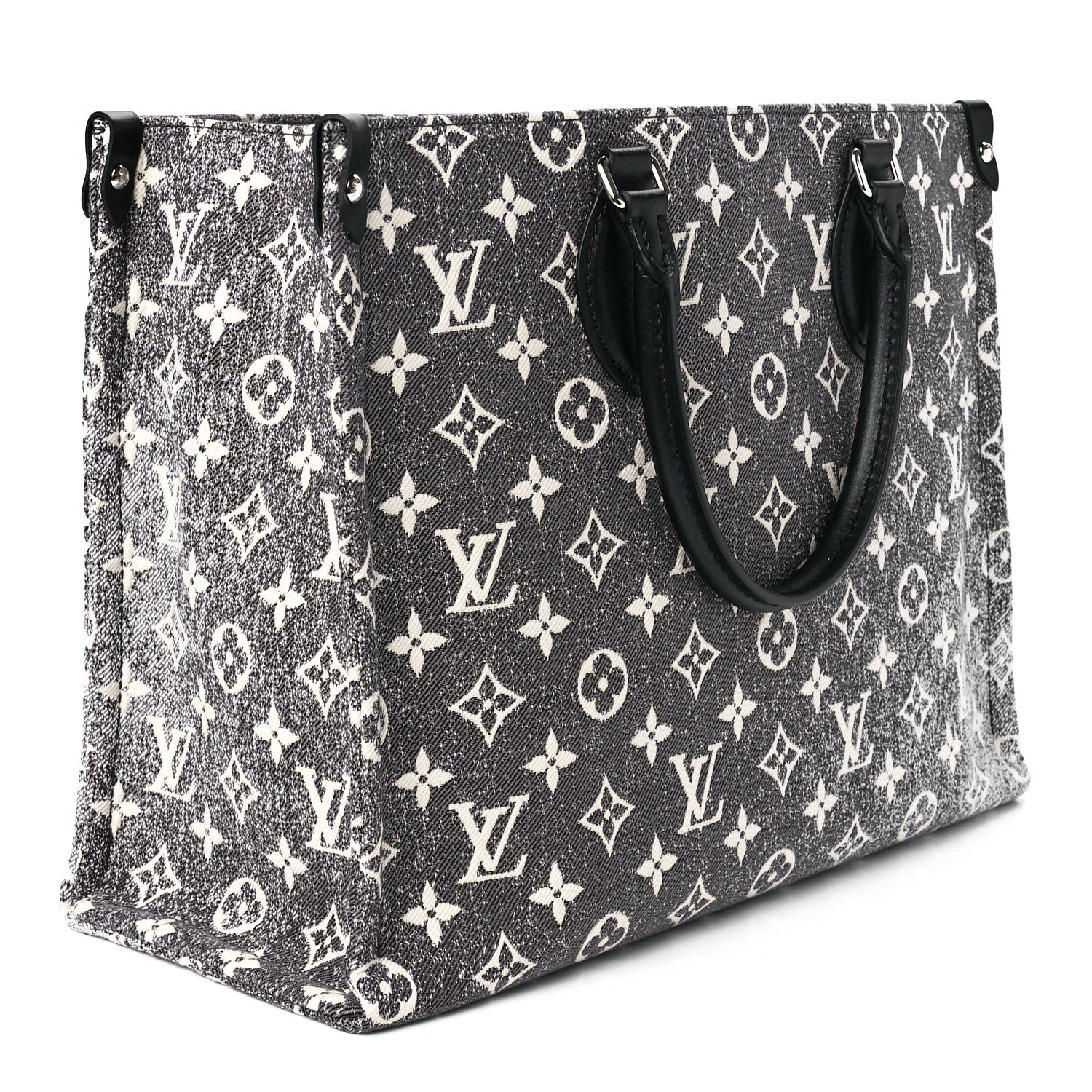 Louis Vuitton Monogram Jacquard Denim Onthego MM Black 3 of 11