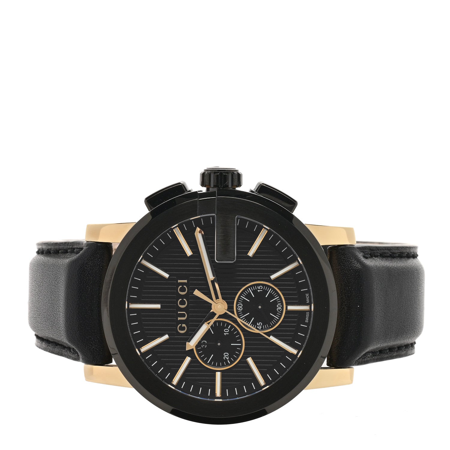 Gucci PVD Stainless Steel Calfskin 44mm G-Chrono Quartz Watch Black 2 of 4