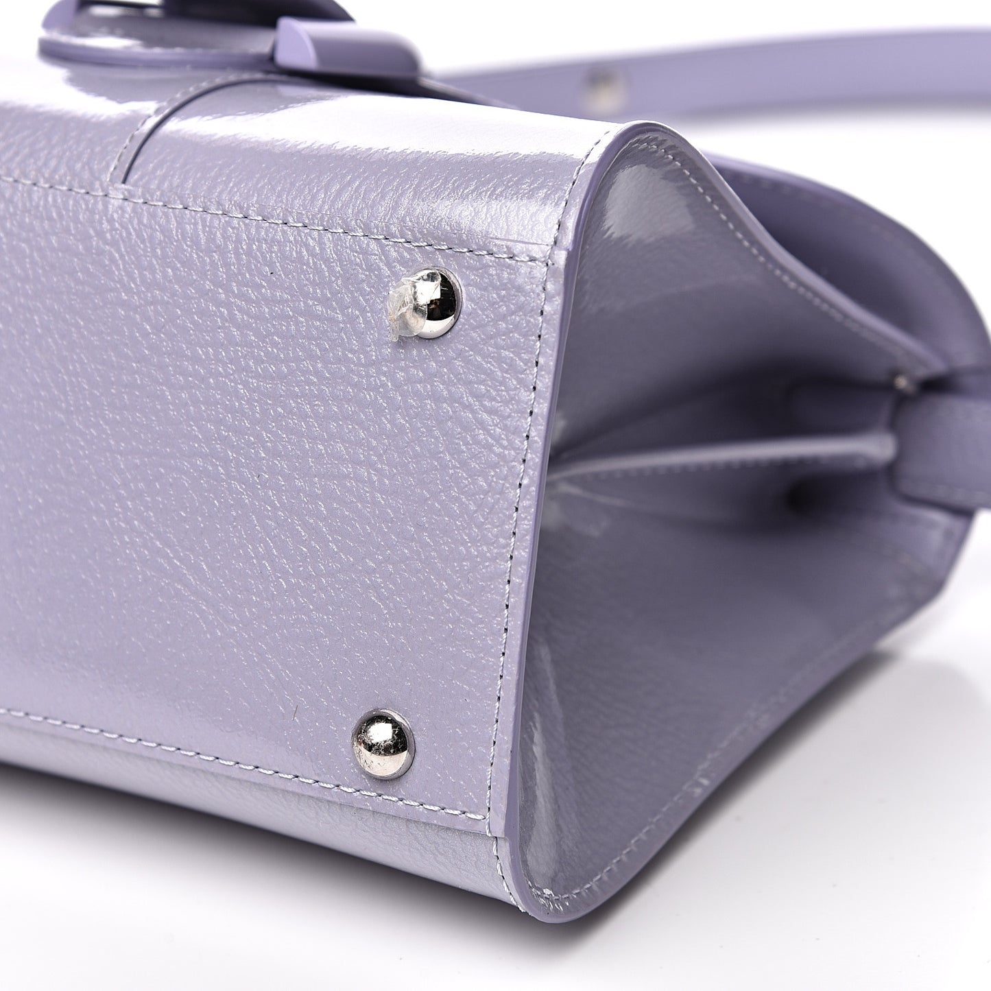 Patent Grained Calfskin Mini Brillant Satchel Light Purple