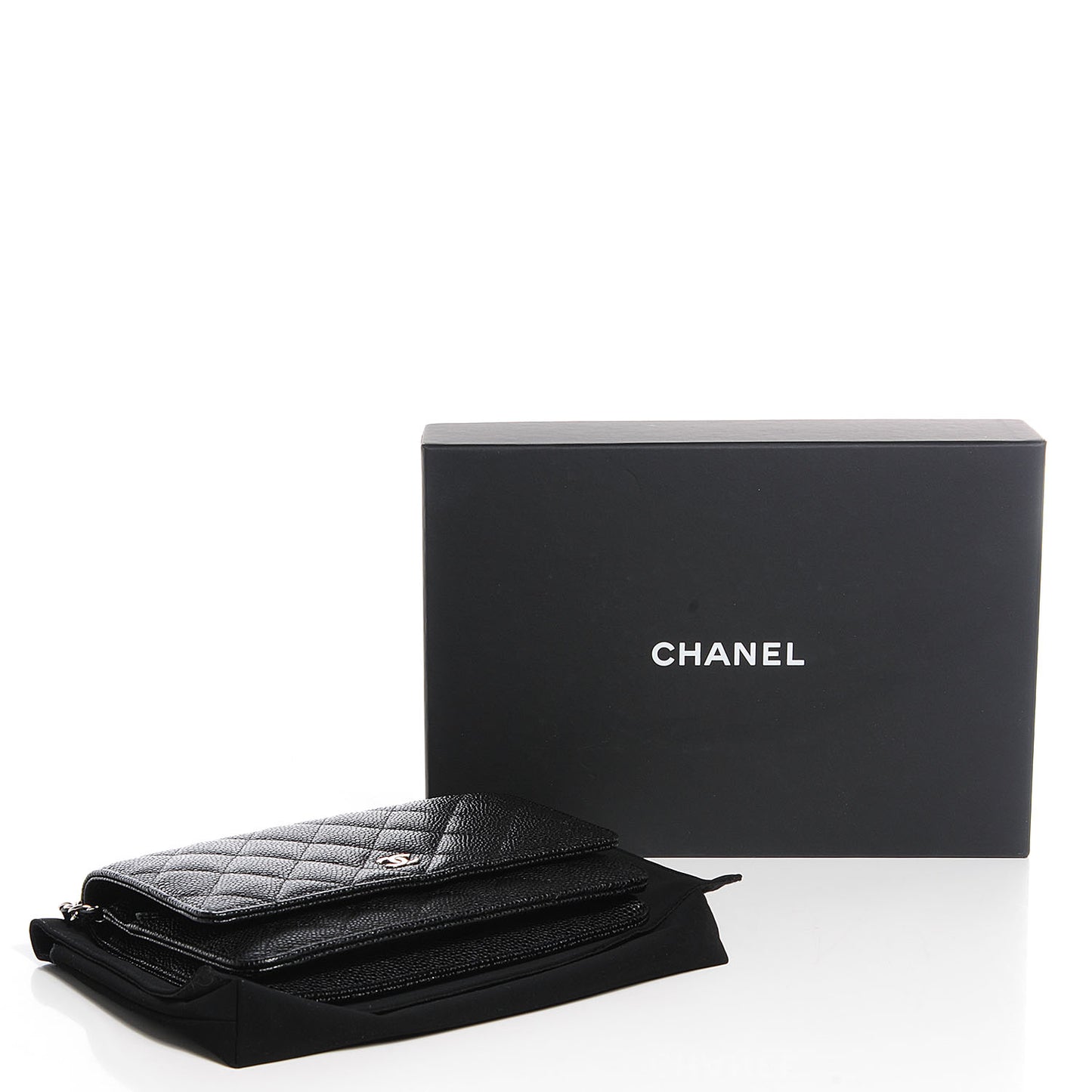 Caviar Quilted Wallet On Chain WOC Black