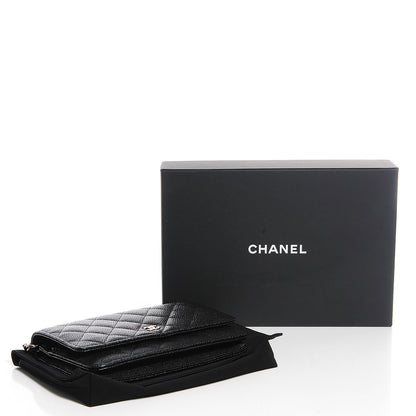 Chanel Caviar Quilted Wallet On Chain WOC Black 10 of 11
