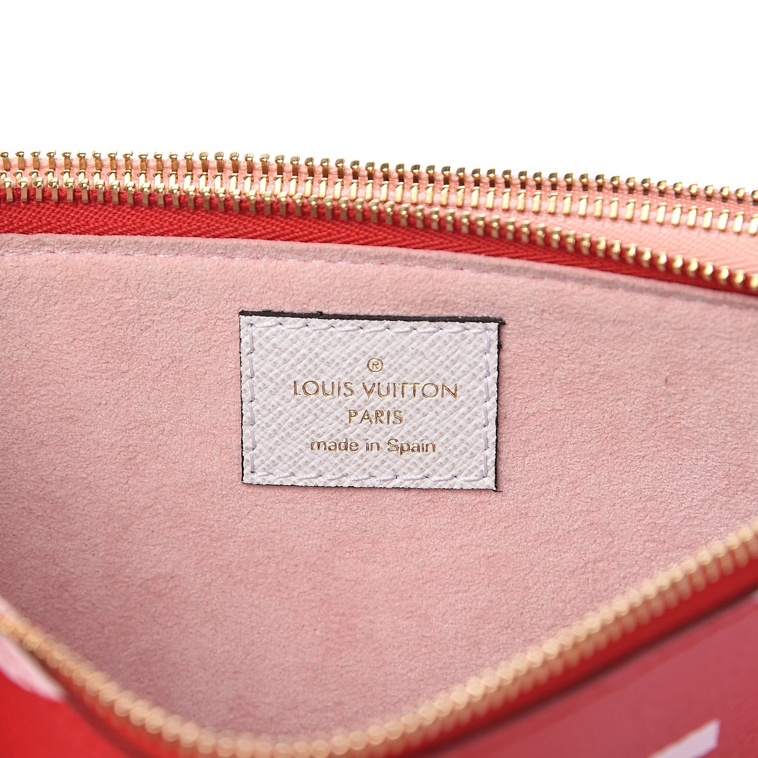 Louis Vuitton Monogram Giant Double Zip Pochette Rouge 7 of 11