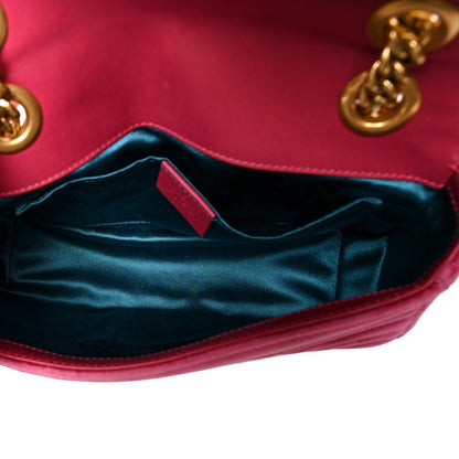 Gucci Velvet Matelasse Mini GG Marmont Shoulder Bag Light Raspberry Rose 5 of 10