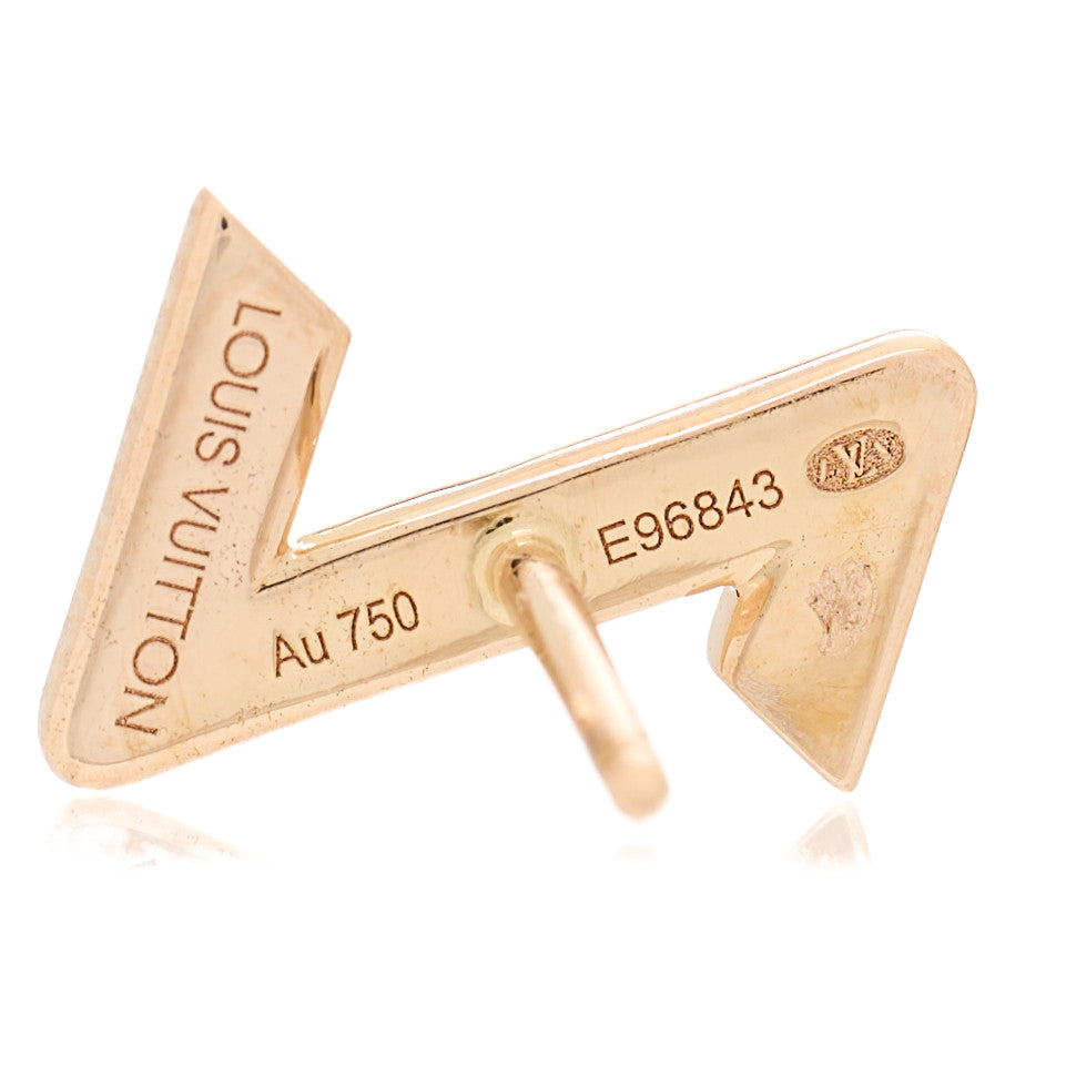 Louis Vuitton 18K Pink Gold LV Volt Upside Down Single Stud Earring 4 of 4