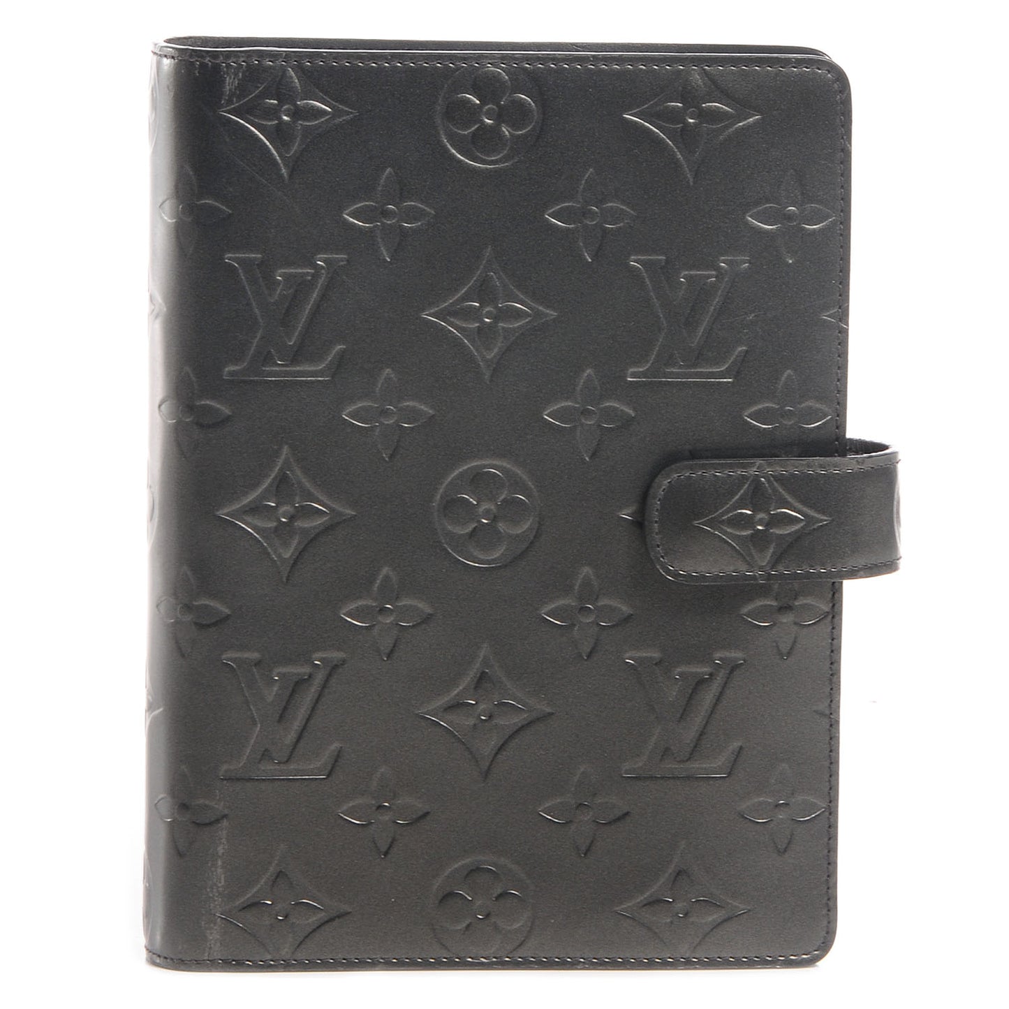 Mat Monogram Medium Ring Agenda Cover Black