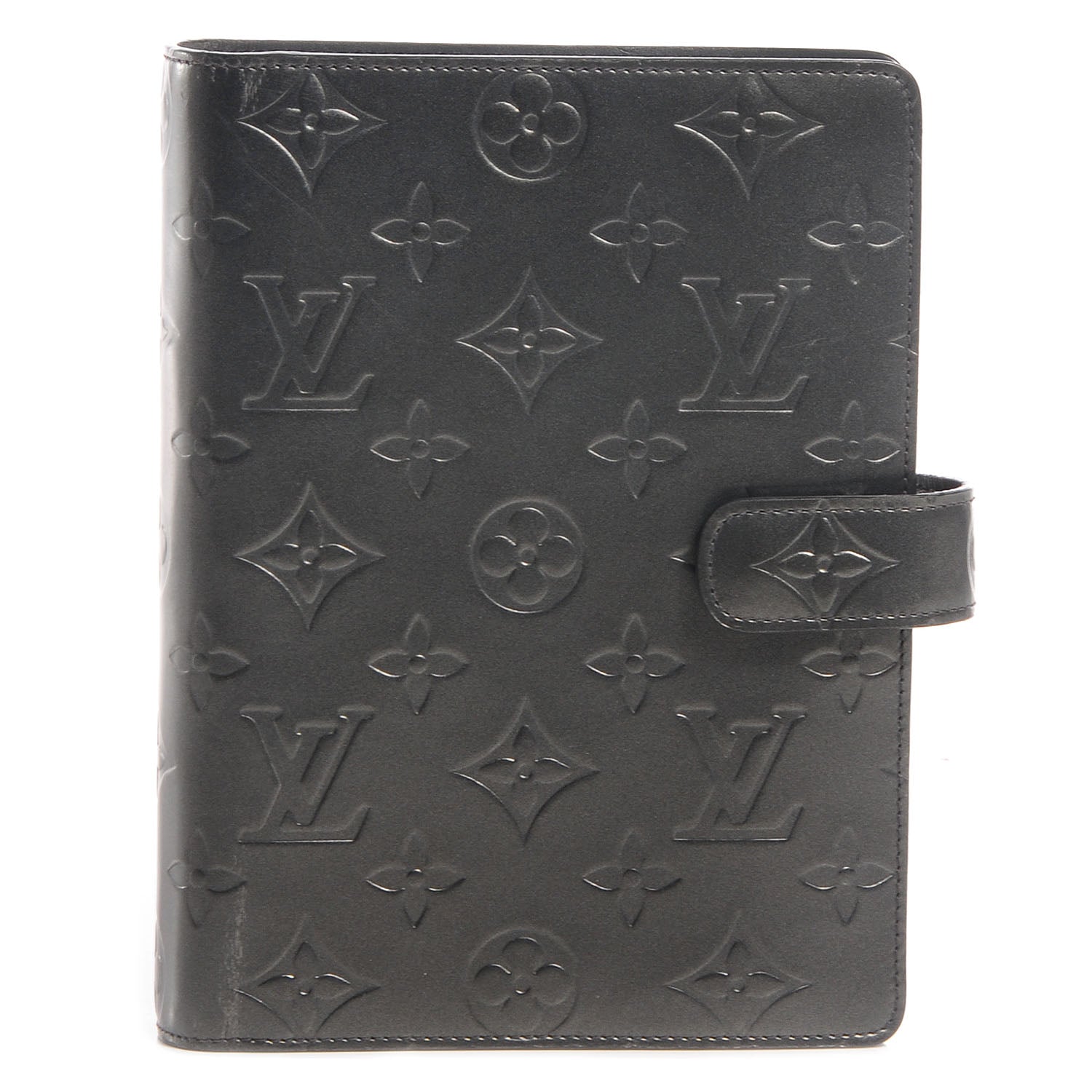 Louis Vuitton Mat Monogram Medium Ring Agenda Cover Black 1 of 7