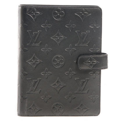 Louis Vuitton Mat Monogram Medium Ring Agenda Cover Black 1 of 7