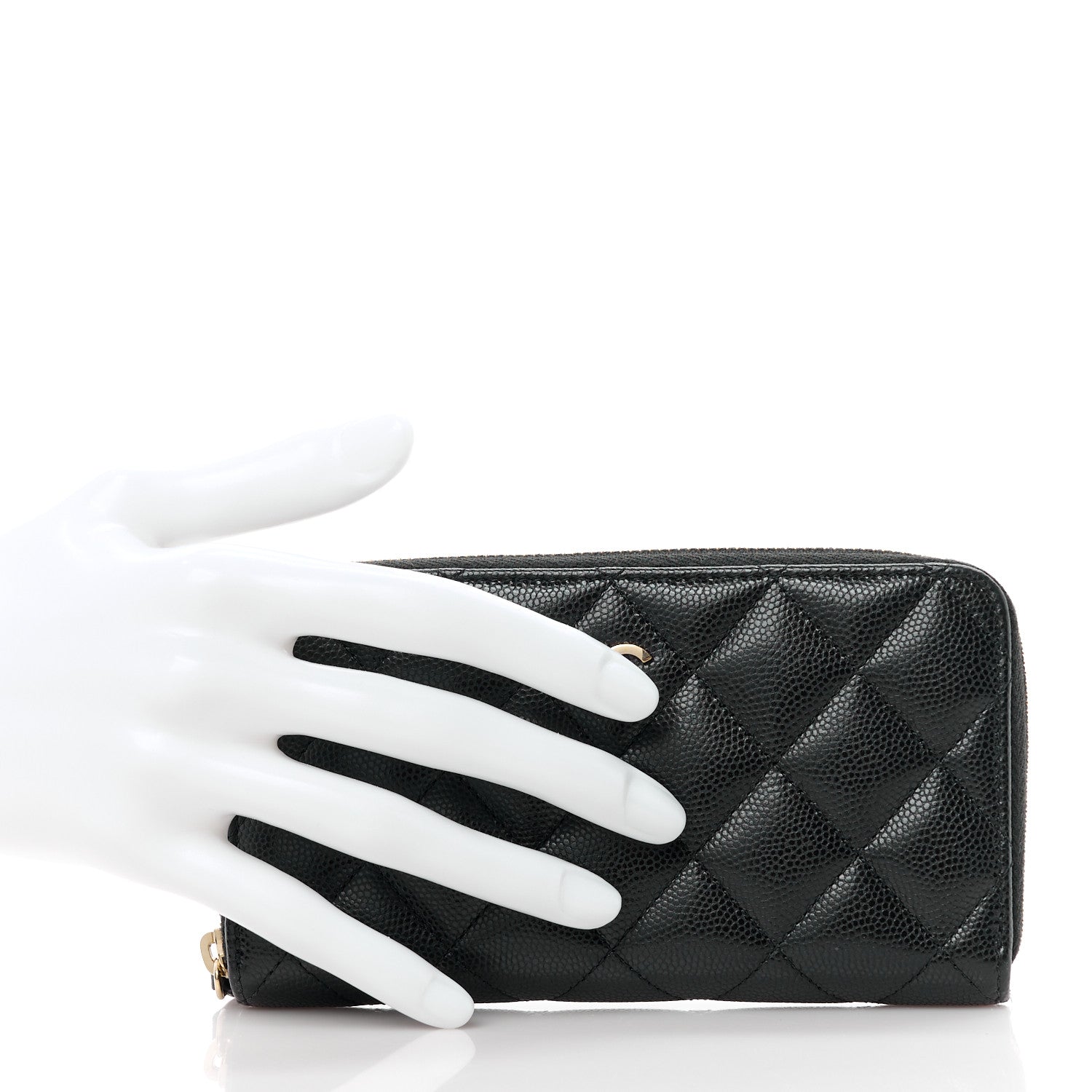 Chanel Caviar Quilted Medium Zip Around Wallet Black 2 of 12