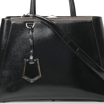Fendi Patent Vitello Elite Regular 2Jours Tote Black 8 of 12