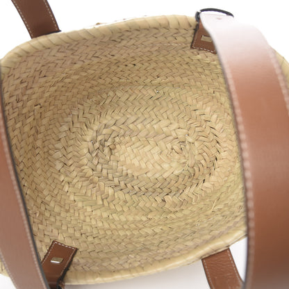 Loewe Raffia Small Basket Tote Bag Natural Tan 4 of 9