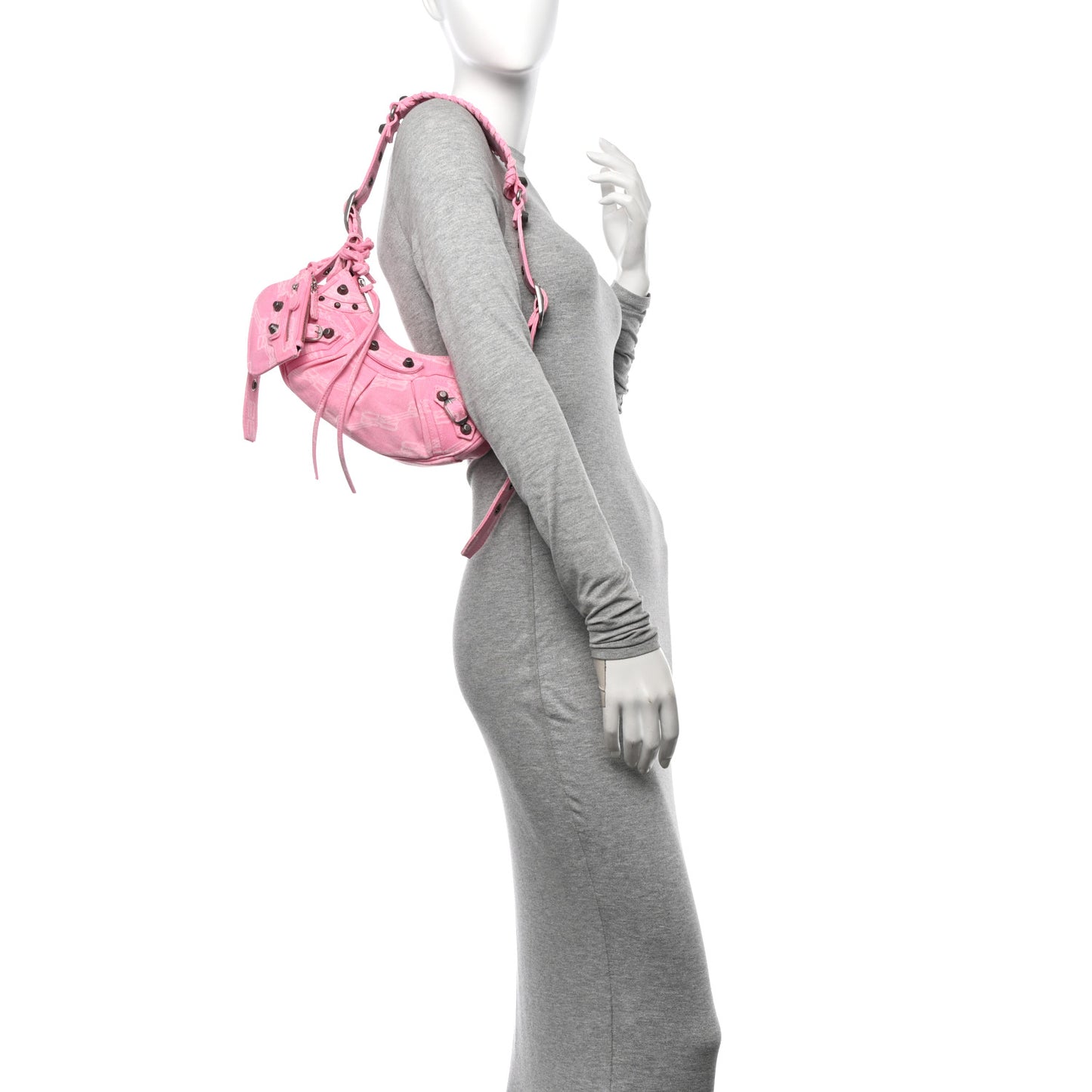 Denim BB Monogram Le Cagole Shoulder Bag XS Pink