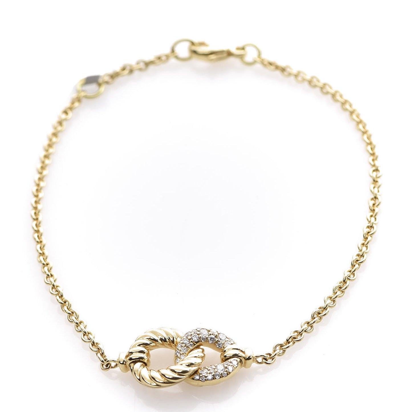 18K Yellow Gold Diamond Belmont Single Station Bracelet