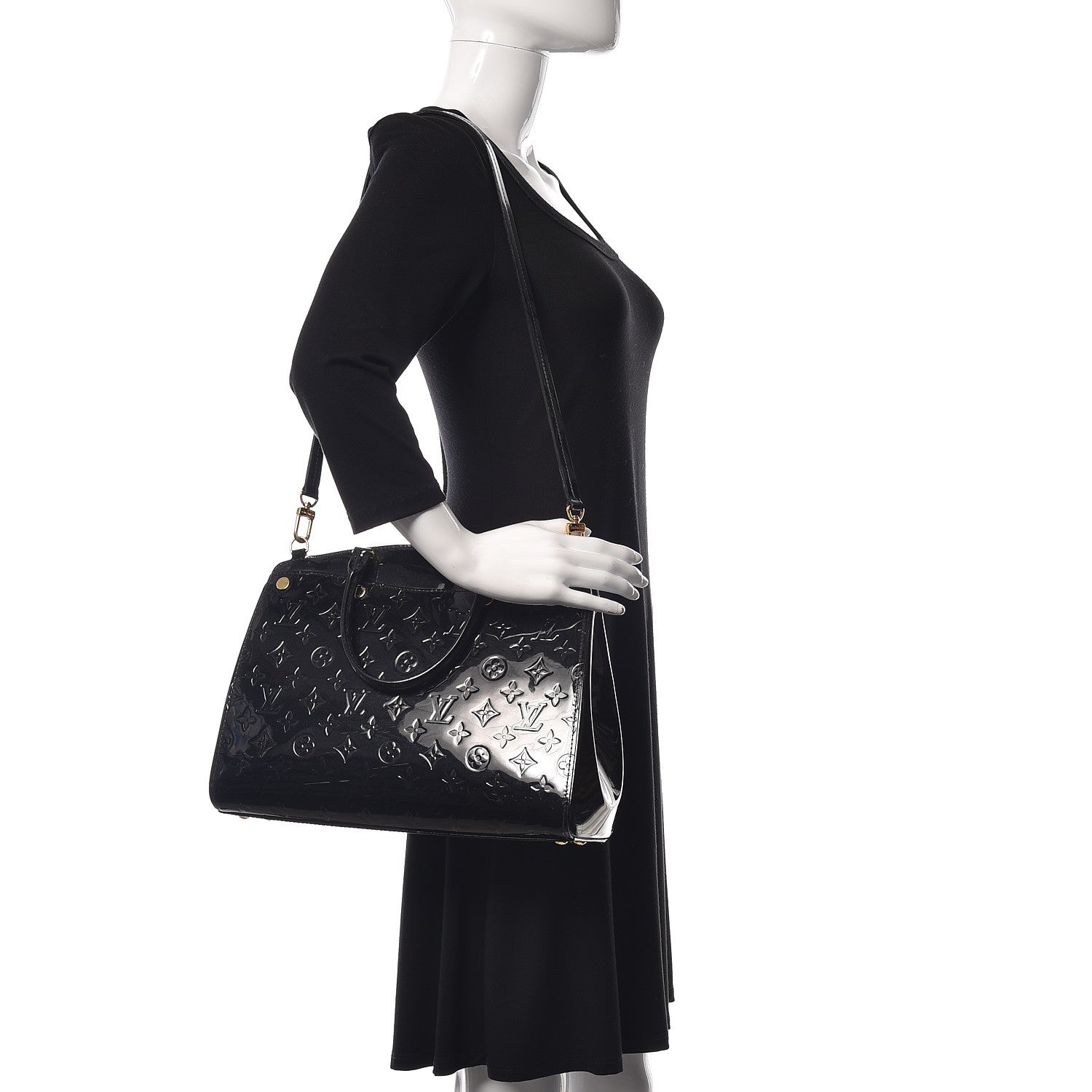 Louis Vuitton Vernis Brea MM Black 2 of 12