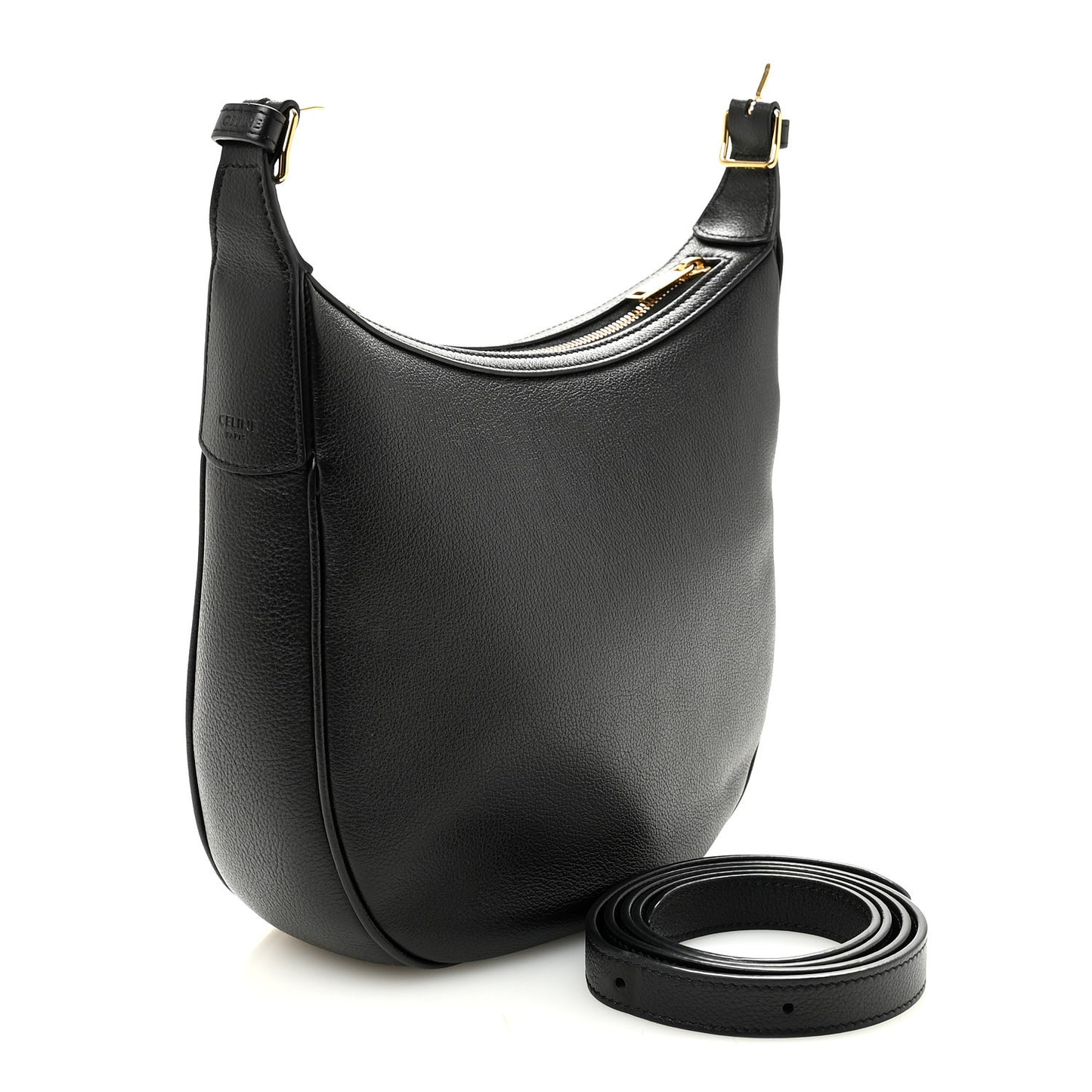 Supple Calfskin Cuir Triomphe Small Heloise Shoulder Bag Black