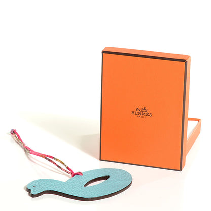 Hermes Togo Epsom Petit H Duck Bag Charm PM Bleu Atoll Rouge Garance 5 of 5