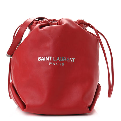 Saint Laurent Lambskin Teddy Drawstring Bag Eros Red 3 of 9