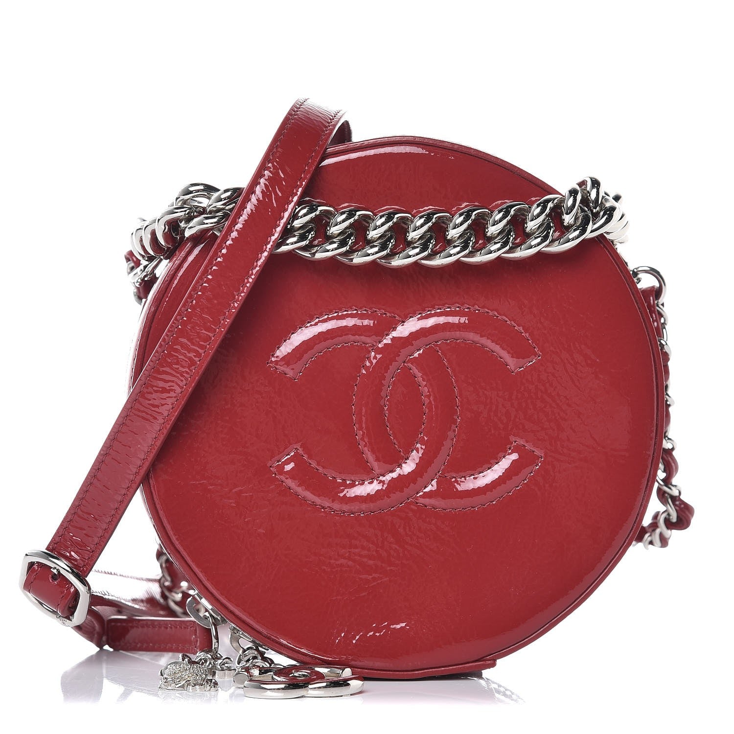 Chanel Glazed Calfskin Round As Earth Evening Bag Rouge 1 of 9