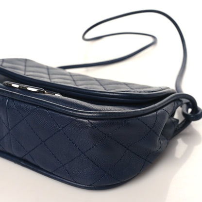 Chanel Calfskin Stitched Flap Bag Navy 9 of 12