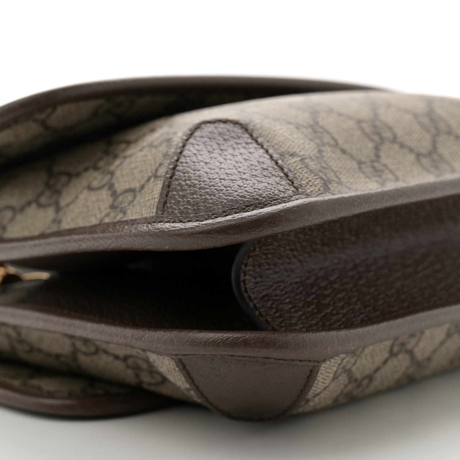Gucci GG Supreme Monogram Web Small Neo Vintage Double Flap Messenger Bag Beige New Acero 9 of 11