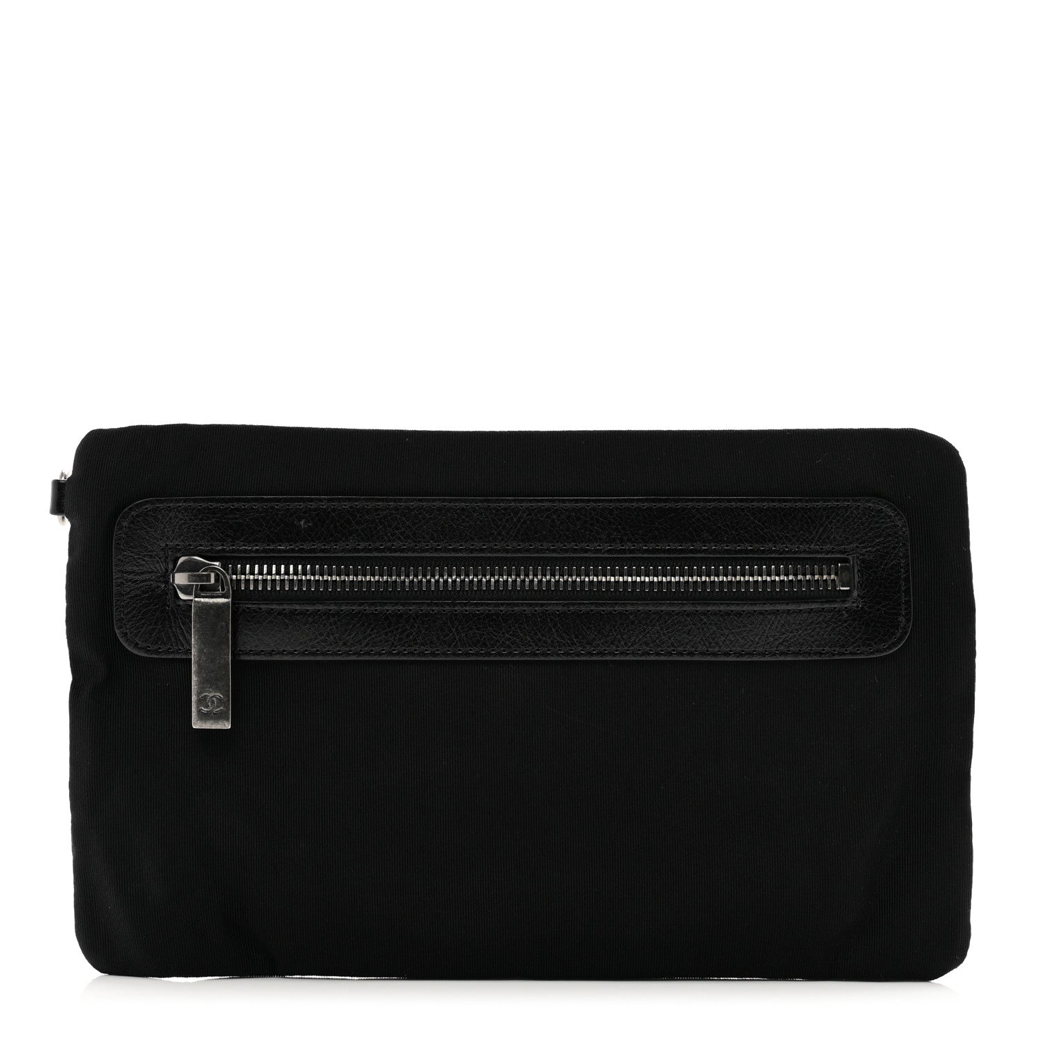 Chanel Nylon Calfskin Chesterfield Pouch Black 1 of 5