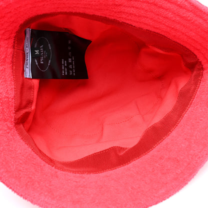 Prada Terry Cloth Metal Triangle Logo Womens Bucket Hat M Ibisco 7 of 8