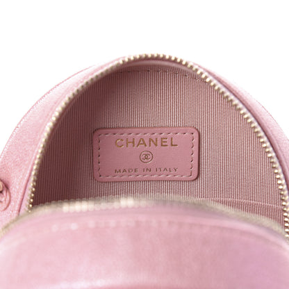 Chanel Iridescent Caviar Quilted Round Clutch With Chain Pink 8 of 11