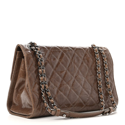 Chanel Crumpled Grained Calfskin Jumbo CC Crave Flap Brown 3 of 12
