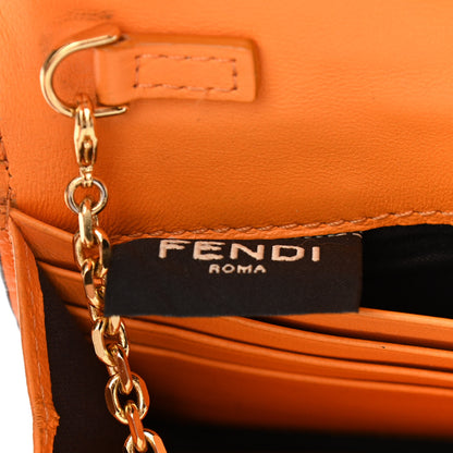 Fendi Nappa Matisse FF Embossed Continental Wallet On Chain Clementine 8 of 15