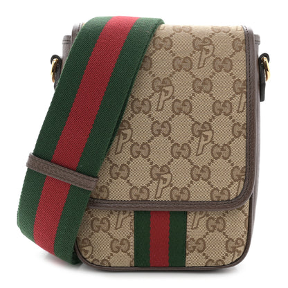 Gucci X PALACE GG P Canvas Monogram Web Flap Messenger Brown 1 of 11