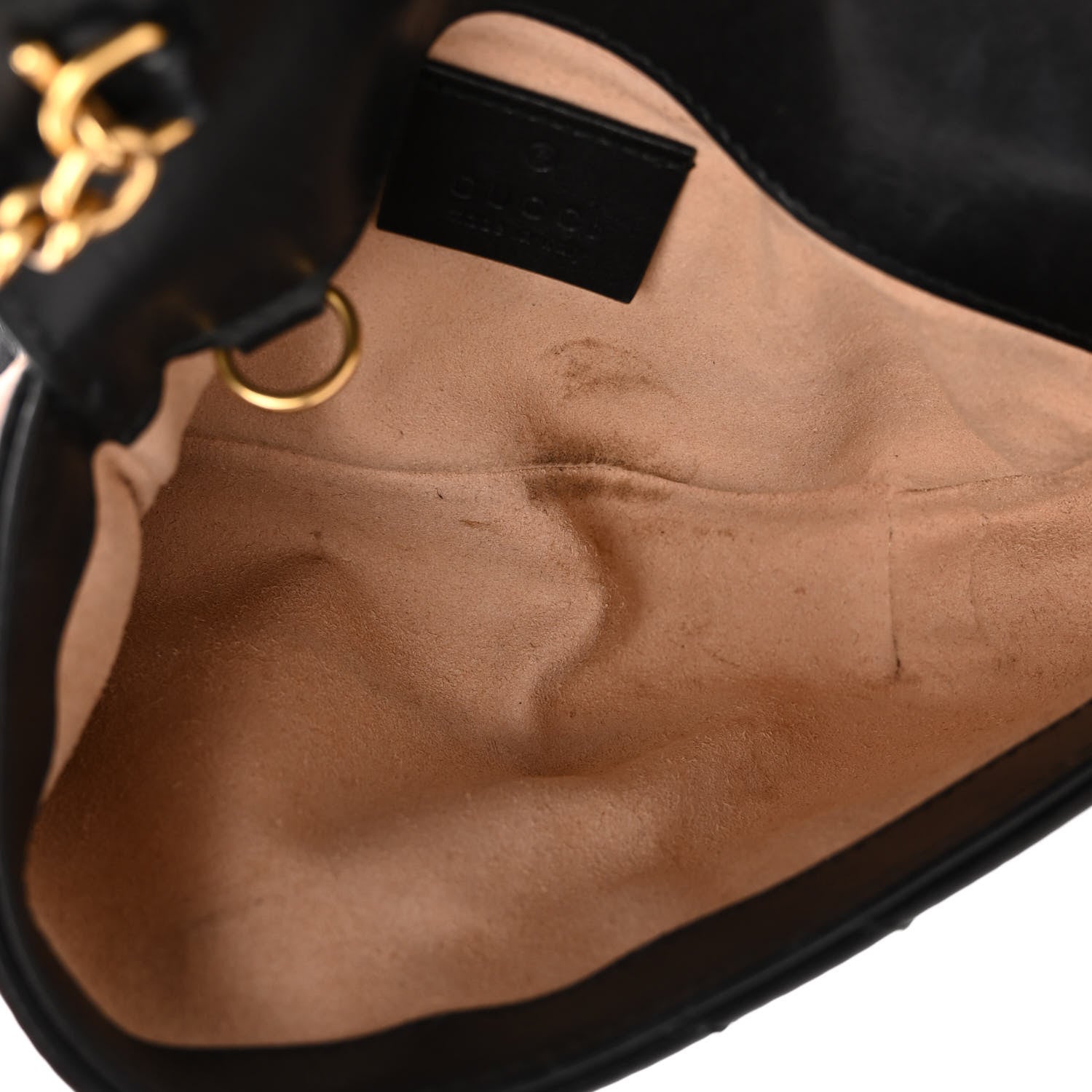Gucci Calfskin Matelasse Super Mini GG Marmont Shoulder Bag Black 5 of 10
