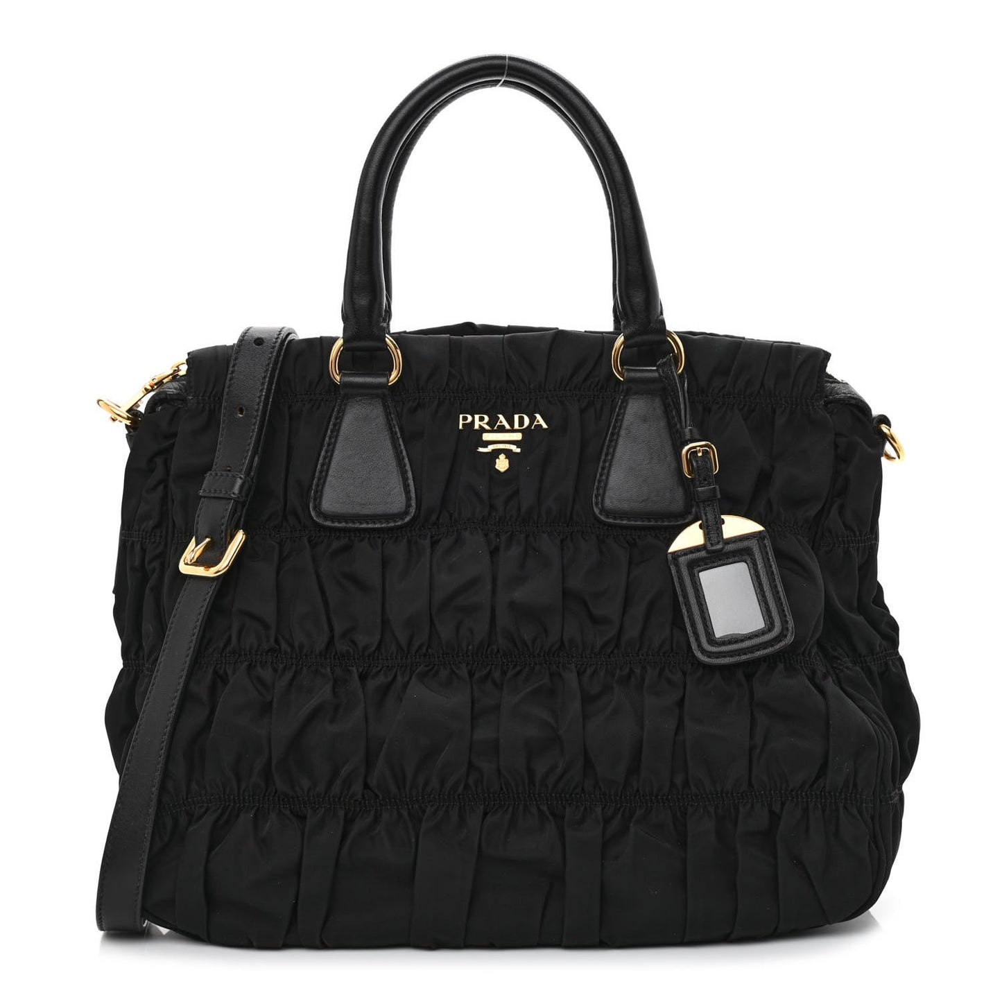 Tessuto Nylon Gaufre Tote Black