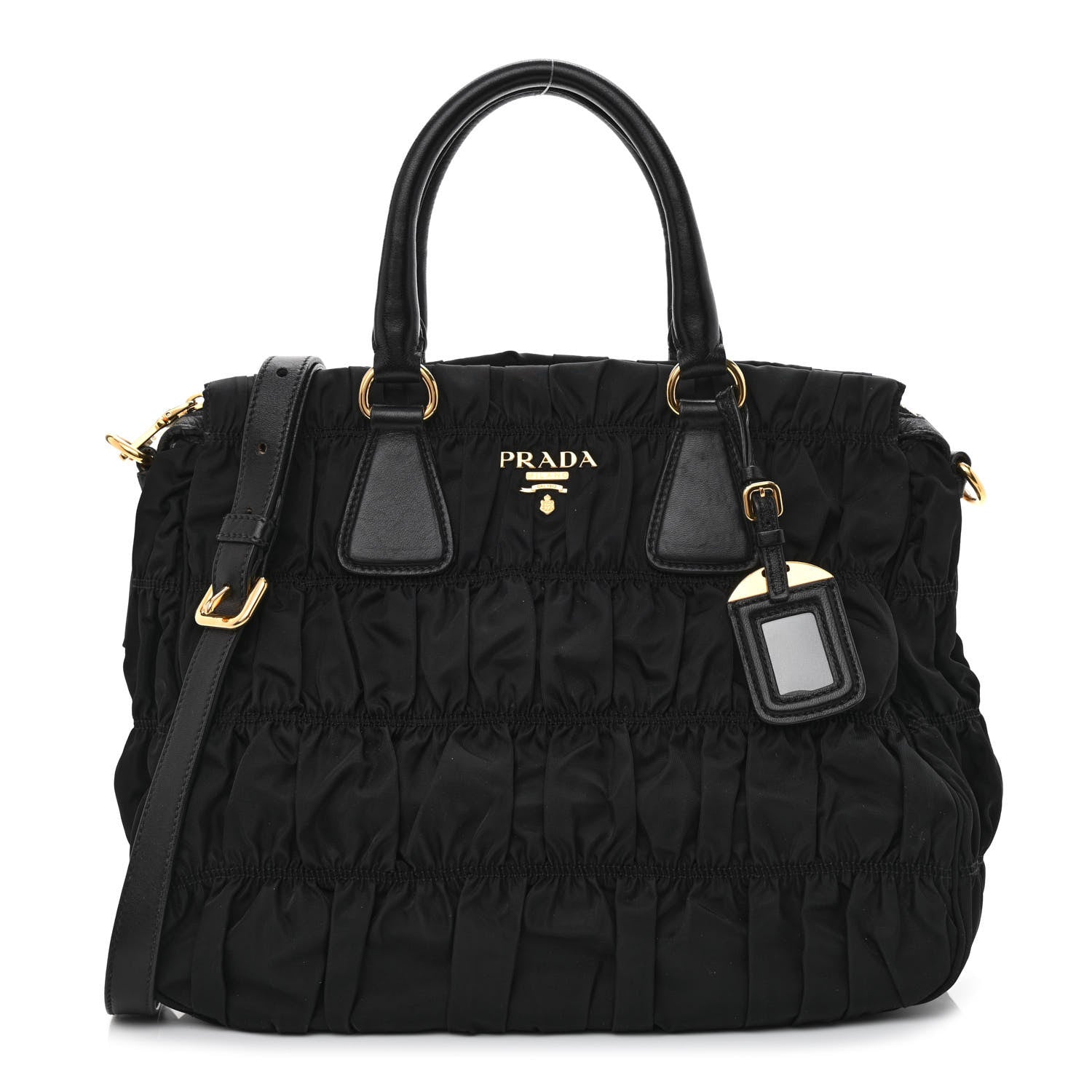 Prada Tessuto Nylon Gaufre Tote Black 1 of 11