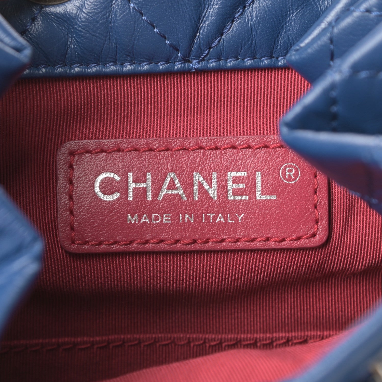 Chanel Aged Calfskin Quilted Gabrielle Backpack Blue 6 of 11