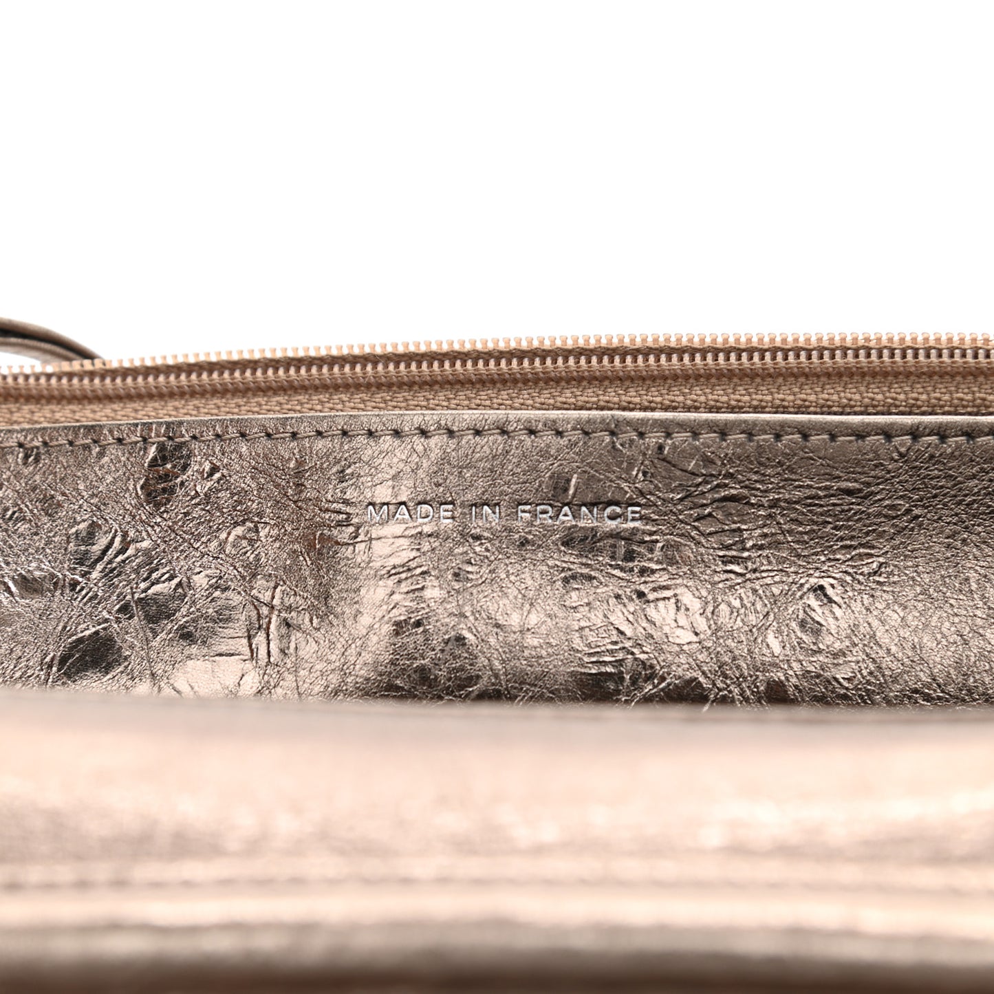 Metallic Aged Calfskin Quilted Reissue Wallet On Chain WOC Bronze