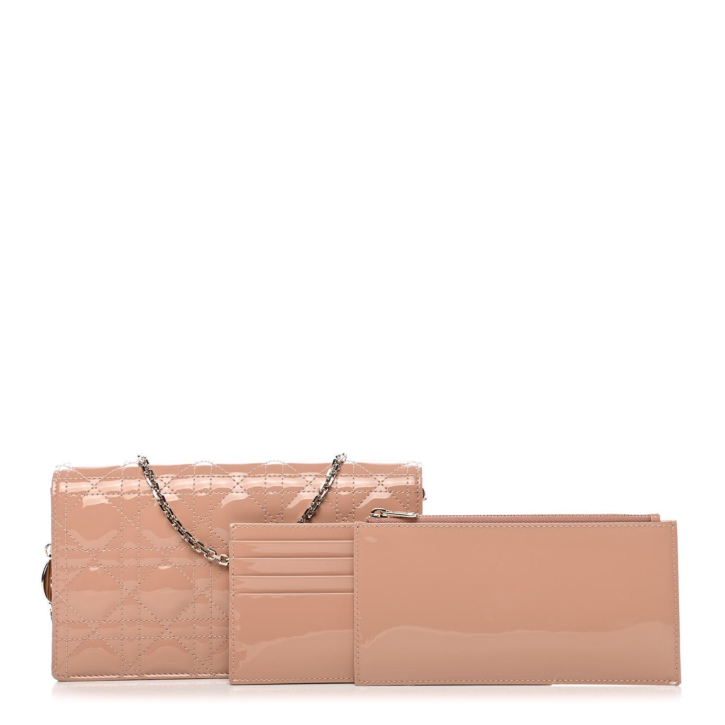 Patent Cannage Lady Dior Convertible Clutch Beige