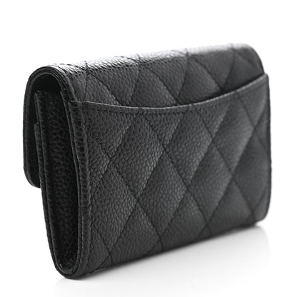 Chanel Caviar Quilted Flap Card Holder Wallet Black 3 of 9