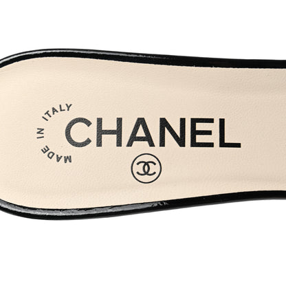 Chanel Patent Lambskin Pearl Mules 40 Black 7 of 9