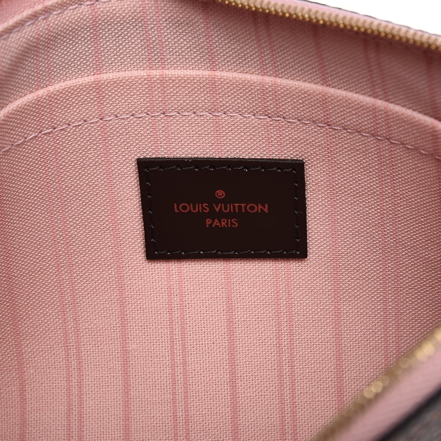 Damier Ebene Neverfull MM GM Pochette Rose Ballerine