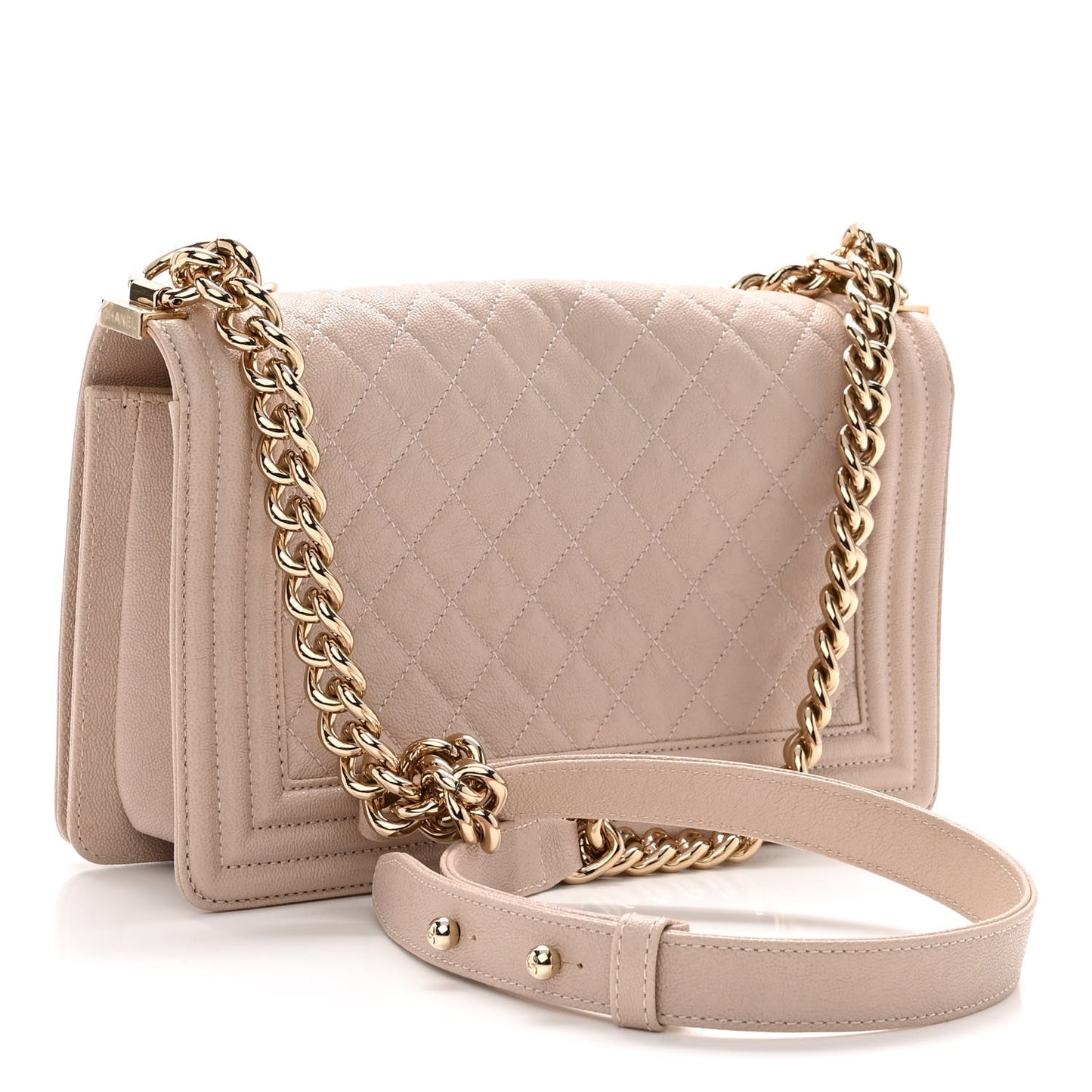 Caviar Quilted Medium Boy Flap Nude