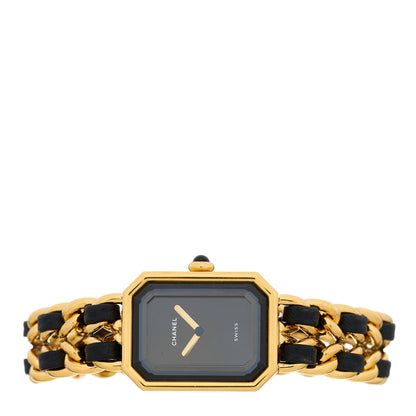 Chanel Stainless Steel Lambskin 20mm Chain Premiere Quartz Watch Gold M 2 of 4
