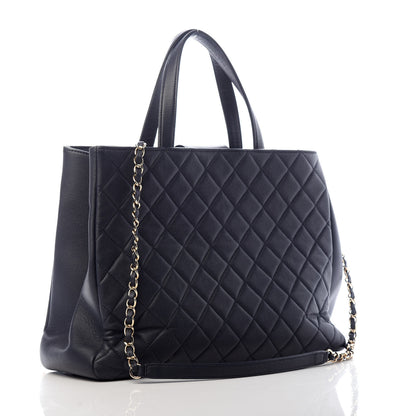Chanel Caviar Quilted Large Business Affinity Shopping Bag Navy 3 of 9