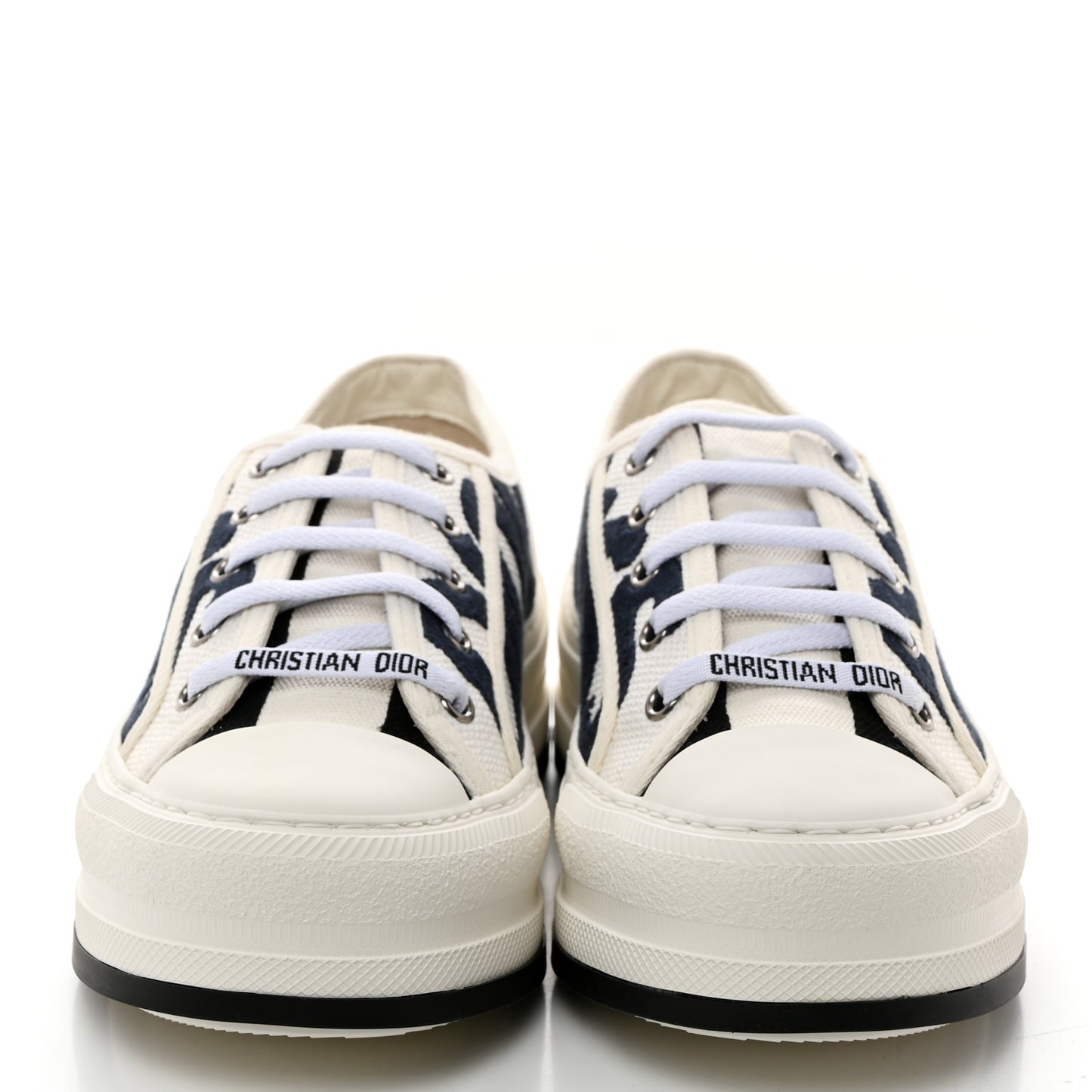 Canvas Embroidered Miss Dior Graffiti Walk'N'Dior Platform Sneakers 37 White Deep Blue