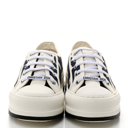 Christian Dior Canvas Embroidered Miss Dior Graffiti Walk'N'Dior Platform Sneakers 37 White Deep Blue 2 of 8