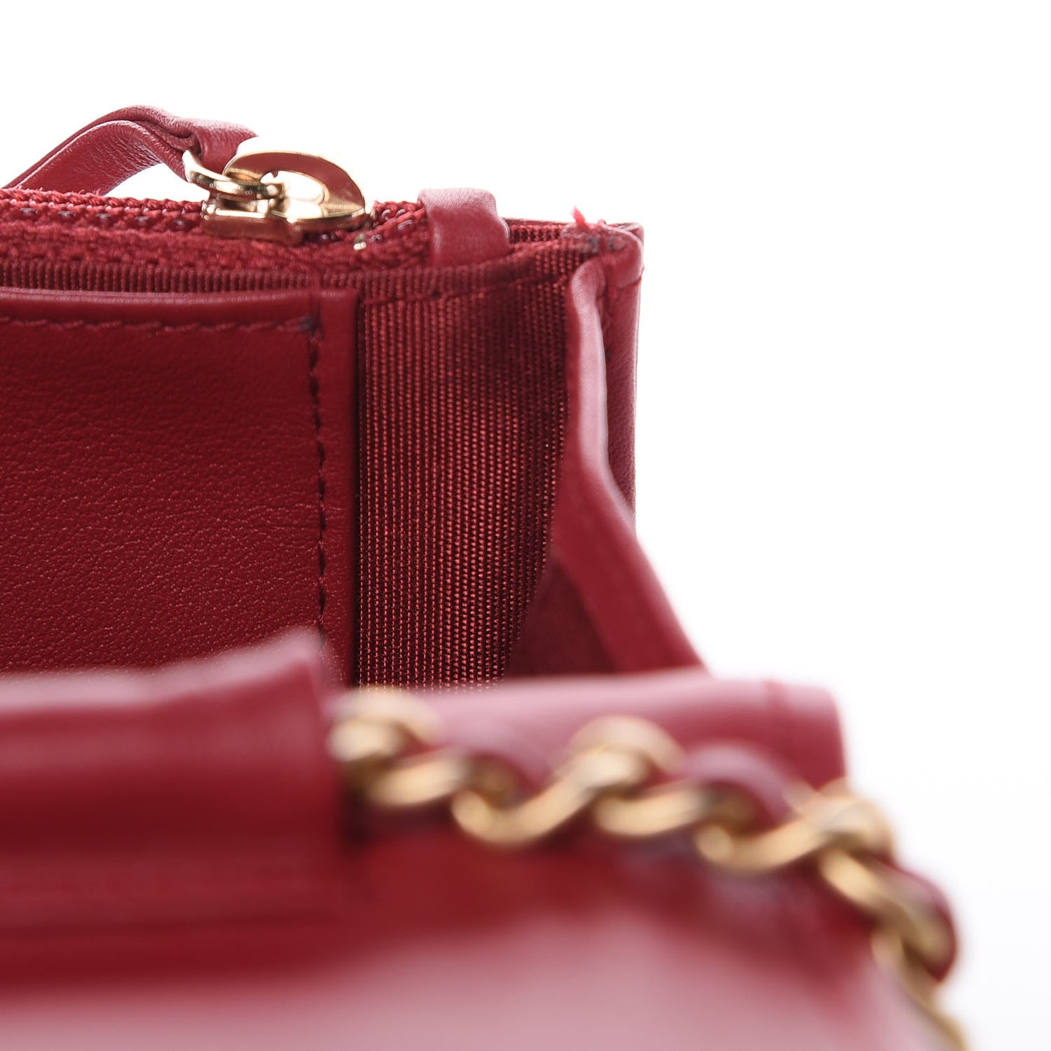 Chanel Calfskin Quilted Boy Wallet On Chain WOC Red 11 of 13