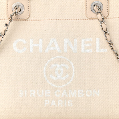 Chanel Mixed Fibers Small Deauville Tote White 10 of 14