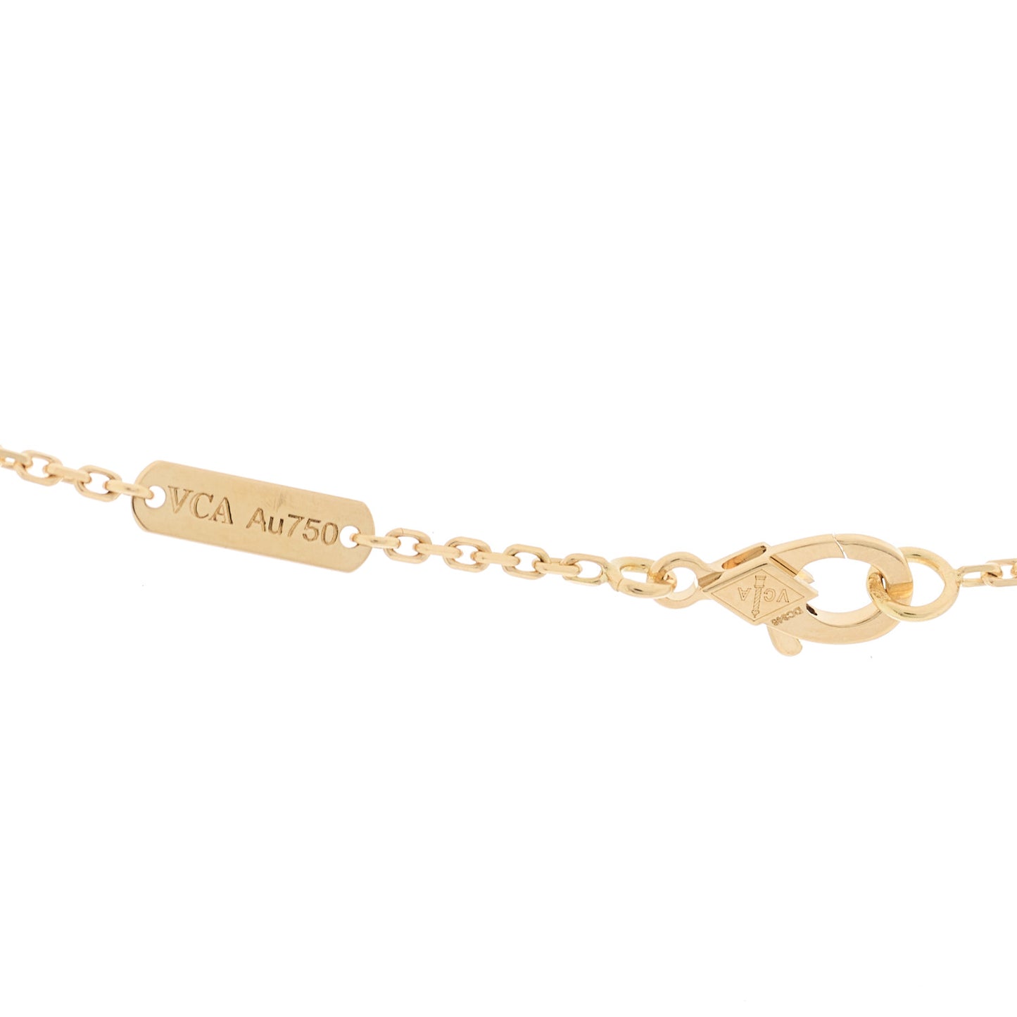 18K Yellow Gold Mother of Pearl Vintage Alhambra Pendant Necklace