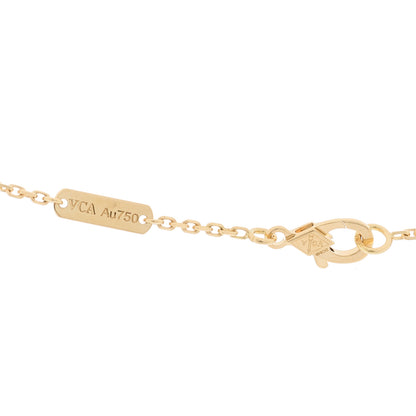 Van Cleef & Arpels 18K Yellow Gold Mother of Pearl Vintage Alhambra Pendant Necklace 5 of 6