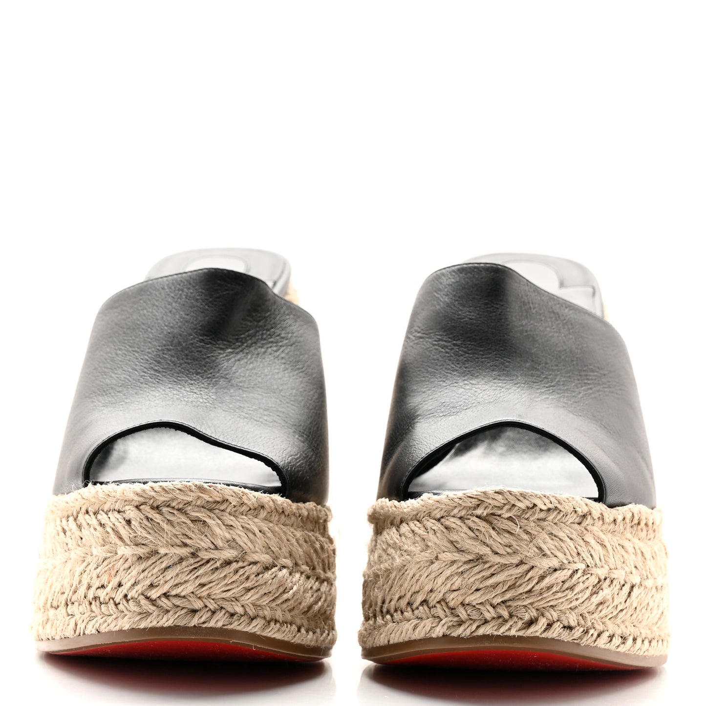 Calfskin Ariella Zeppa 130 Espadrille Sandals 37 Black Naturel