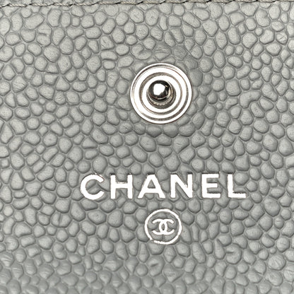 Chanel Caviar Chevron Quilted Boy Card Holder Grey 6 of 13